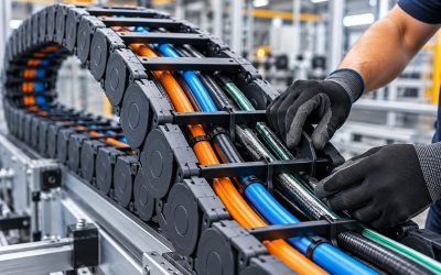 ¿Cómo organizar cables y mangueras dentro de un portacables industrial?